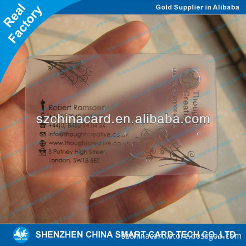 Printed Transparent PVC business card plastic